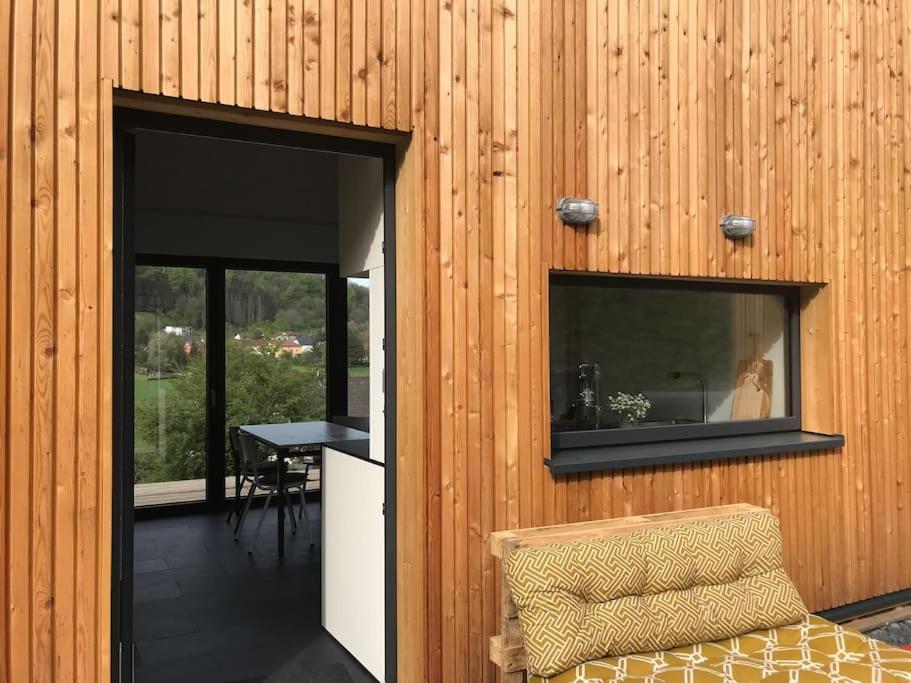 Eifelhausaufzeit-Vulkaneifel-Architekten-Chalet Mit Sauna Im Vulkankrater Immerath Dış mekan fotoğraf