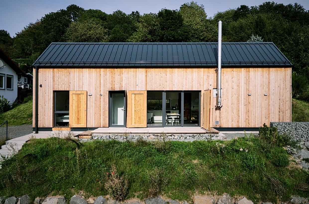 Eifelhausaufzeit-Vulkaneifel-Architekten-Chalet Mit Sauna Im Vulkankrater Immerath Dış mekan fotoğraf